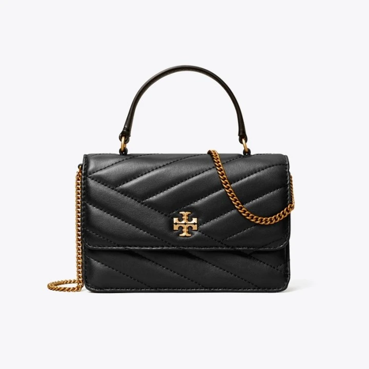 【预售】Tory Burch/汤丽柏琦KIRA迷你黑金手提链条包美国顺丰邮