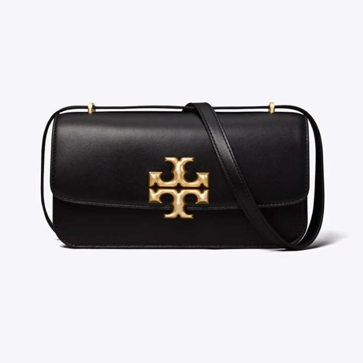 【默认微瑕】Tory Burch/汤丽柏琦专柜横版金砖黑金斜跨包89644
