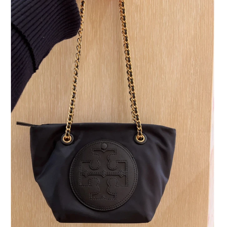 【预售】ToryBurch/汤丽柏琦专柜ELLA小号黑色链条托特包160183