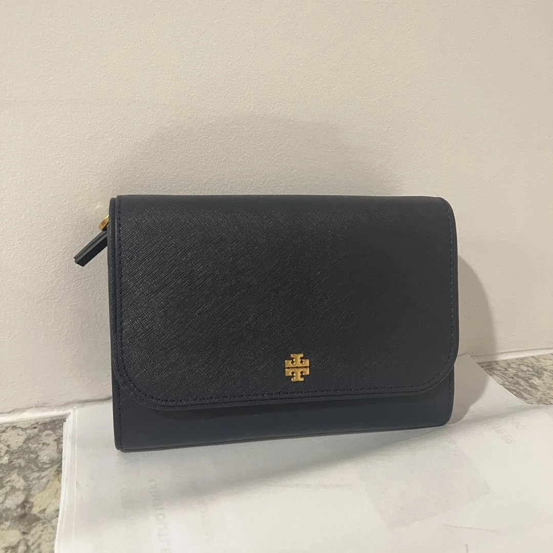 TORY BURCH/汤丽柏琦Emerson海军蓝单肩斜挎链条女包美国顺丰直邮