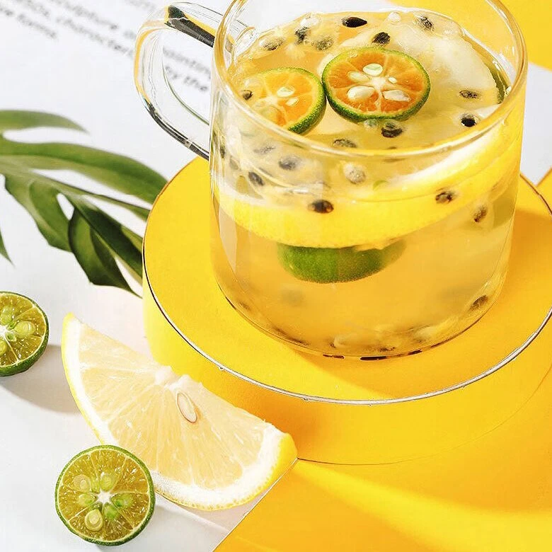 山水杜皮 青桔柠檬百香果茶冷泡茶花茶水果茶青桔柠檬冲泡饮品