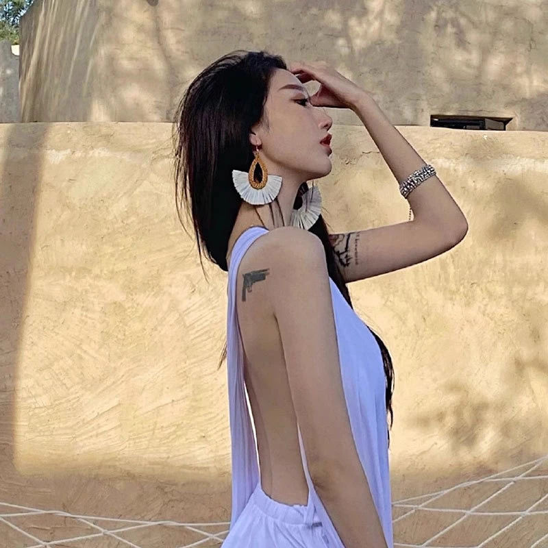 合金耳饰 夸张扇形度假民族风沙滩复古耳环波西米亚编织耳环