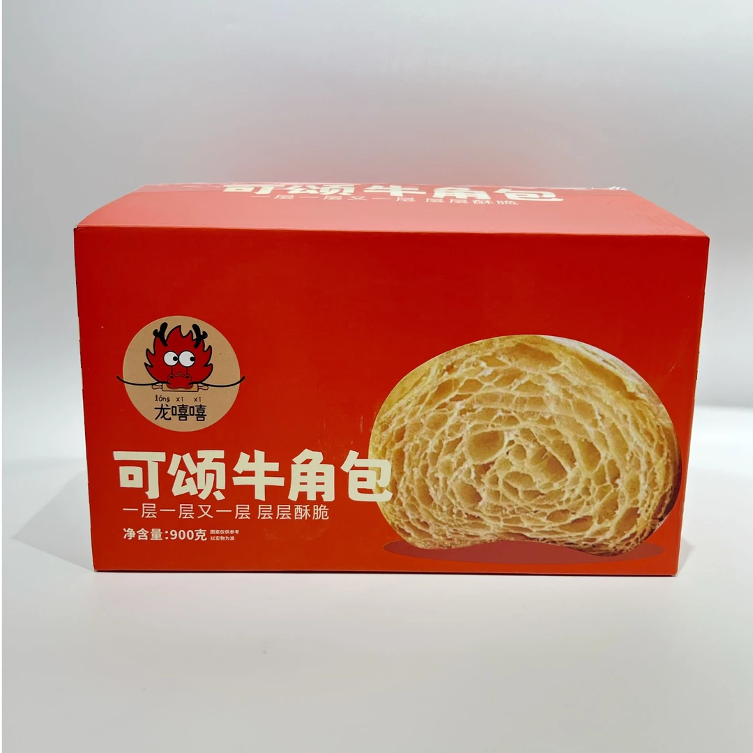 龙嘻嘻原味可颂牛角包休闲早餐面包900克