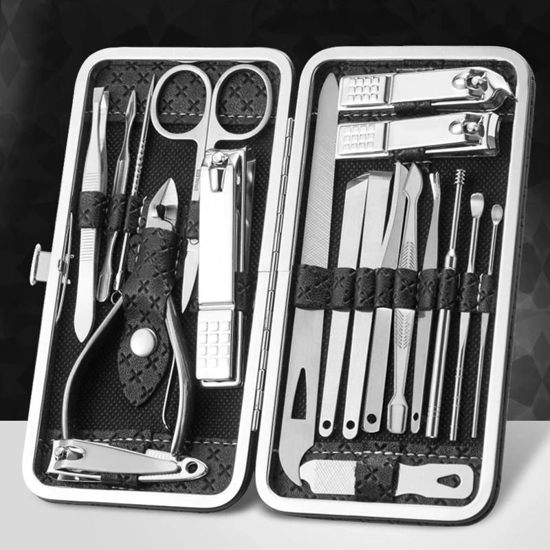 剪指甲刀套装指甲剪套盒斜口指甲钳修脚工具掏耳朵挖耳勺修甲家用