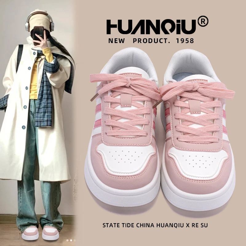 环球女款鞋子2025新款秋季经典低帮厚底女鞋百搭运动鞋小众潮鞋