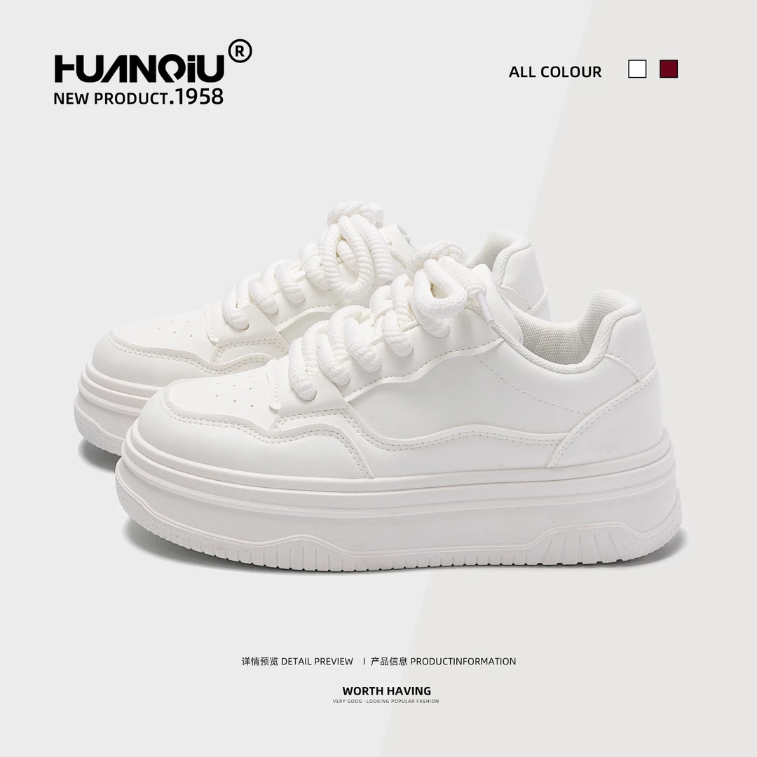 环球小白鞋女2025春季新款配裙子鞋子女厚底增高百搭休闲时尚板鞋