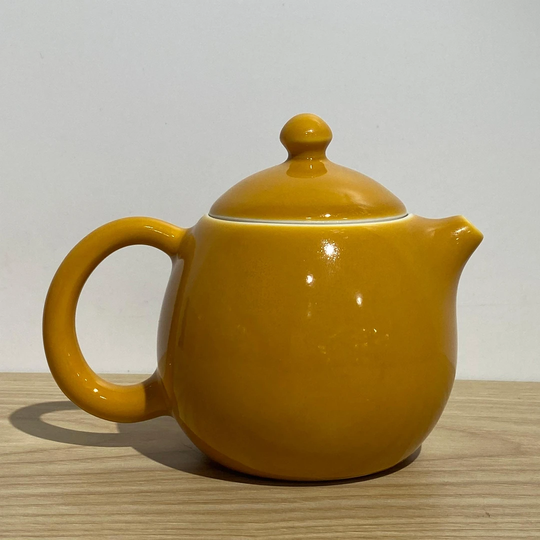 闻兮茶器明黄釉龙蛋壶家用陶瓷茶具泡茶壶