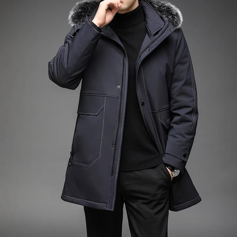 Cebrodz冬季羽绒服男士中长款加厚内胆可脱活力活面新款保暖外套