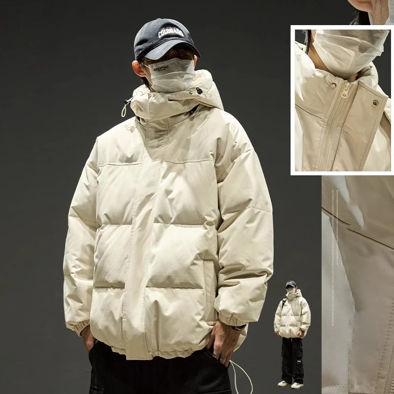 Cebrodz冬季工装连帽棉服男士加厚棉袄保暖防寒服美式面包服外套