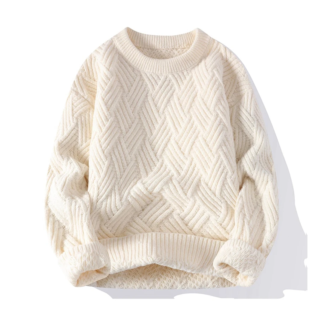 Cebrodz麻花毛衣男款秋冬季2024新款打底针织衫加厚保暖韩版男士