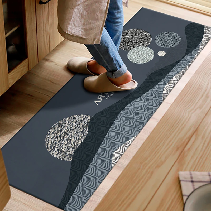 厨房地垫吸水吸油防滑门垫家用门口易清洗脚垫子长条地毯防水防油