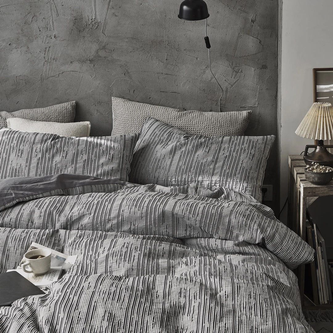 复古侘寂风四件套三件套全棉纯棉床单被套提花肌理感四季通用床品