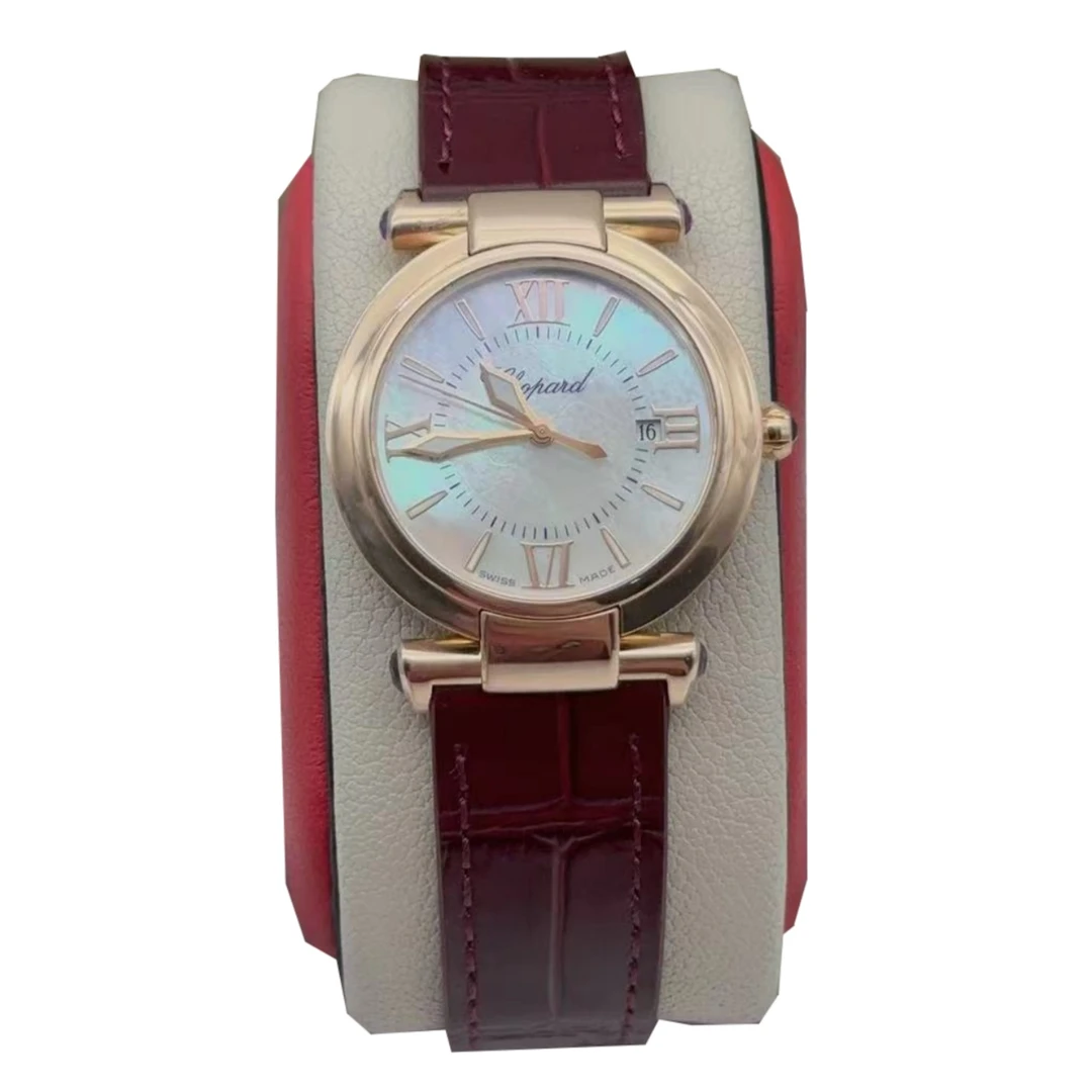 95新 Chopard/萧邦 28mm萧邦 18K玫瑰金石英女士腕表轻奢百搭