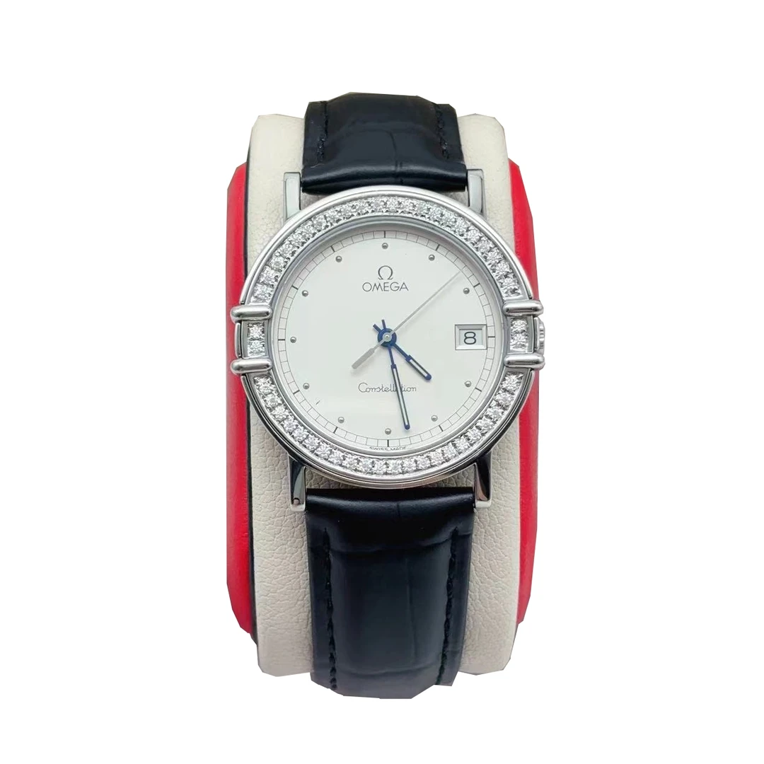 95新 Omega/欧米茄 33mm 欧米茄星座 气质名表后镶钻石英女士腕表