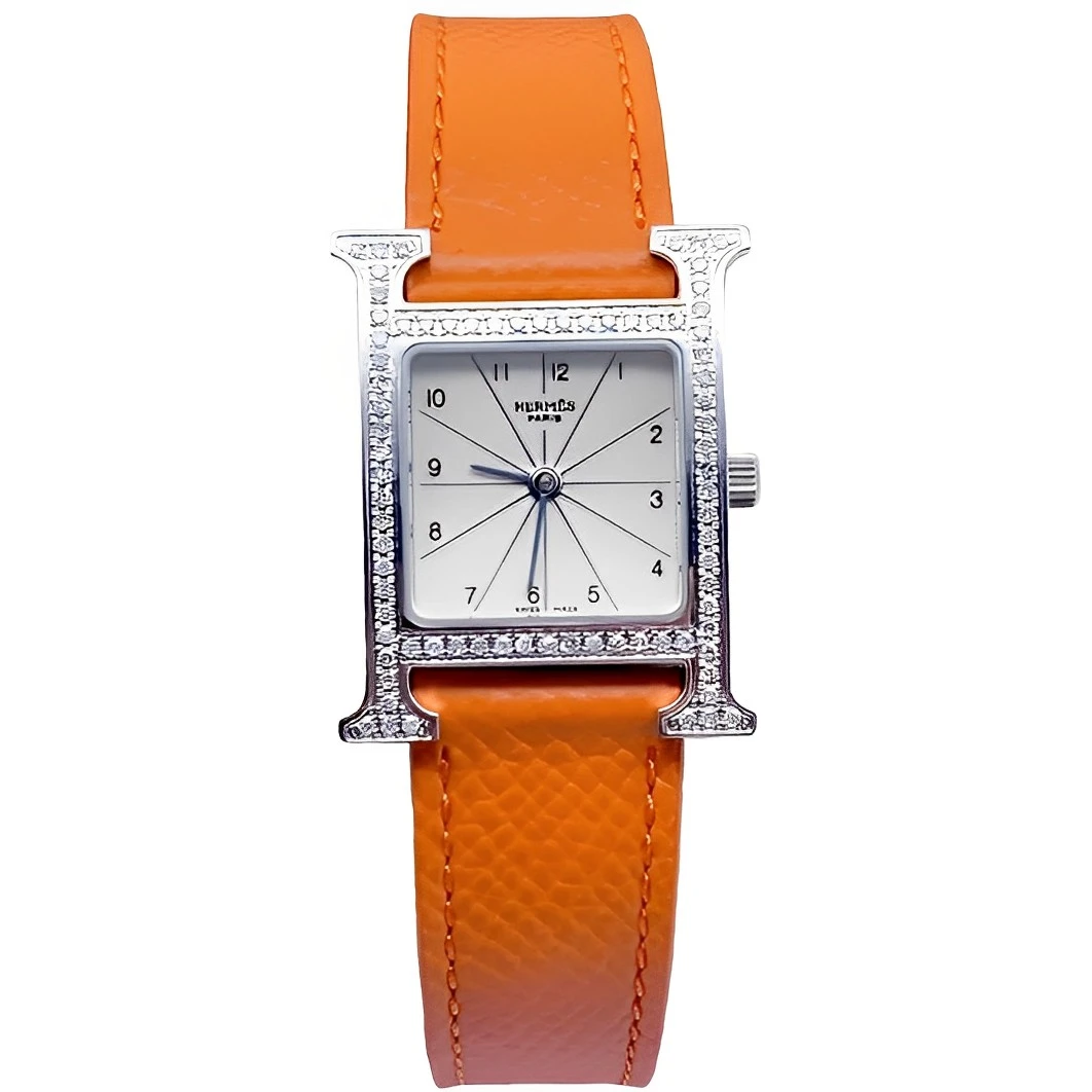 95新 Hermes/爱马仕 21*30mm 爱马仕 后镶钻名表时尚石英女士腕表