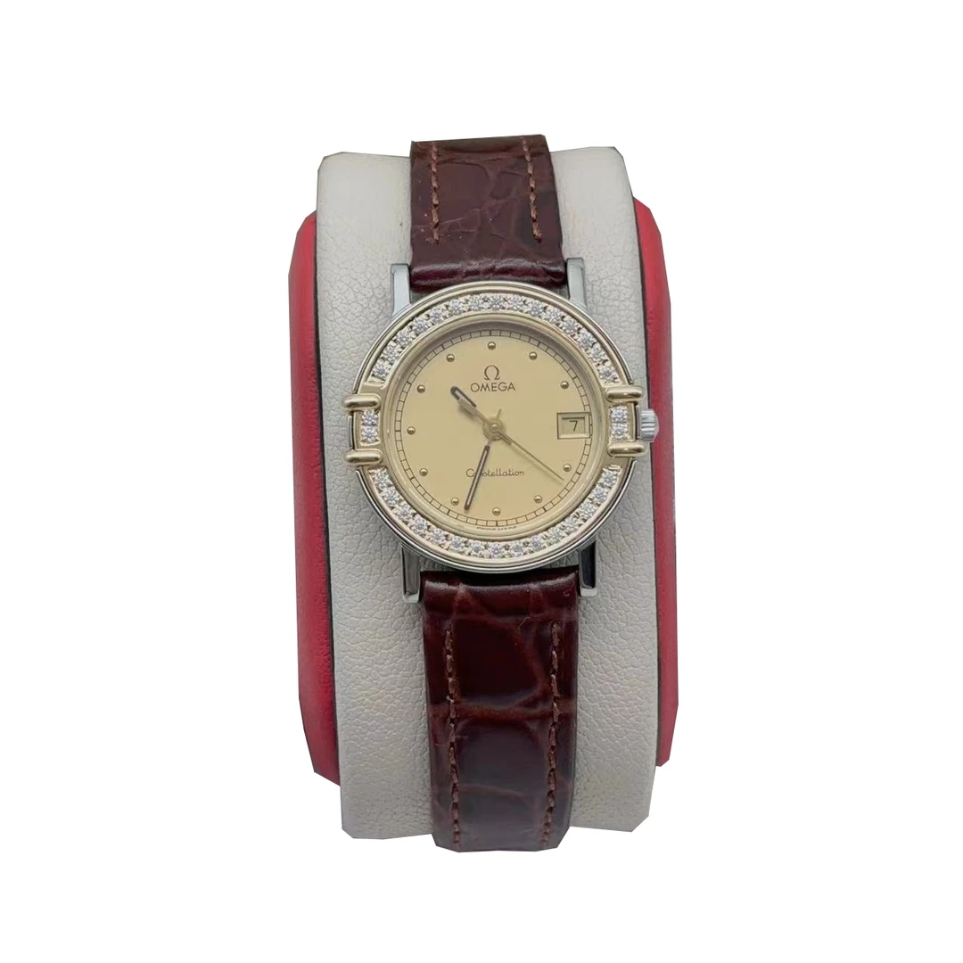 95新 Omega/欧米茄 26盘 欧米茄 星座气质后镶钻石英女士腕表手表