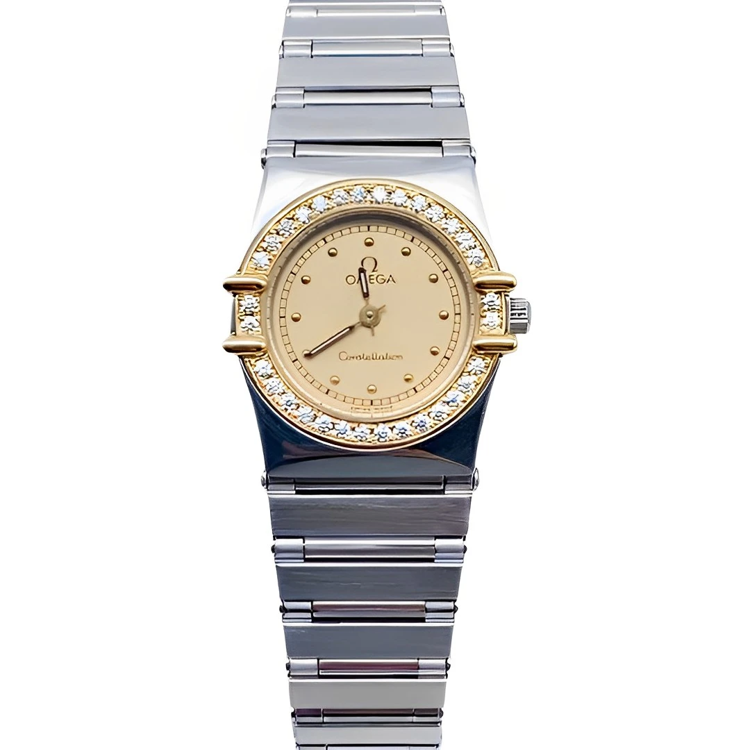 95新 Omega/欧米茄 22.5mm星座后镶钻石英女士腕表