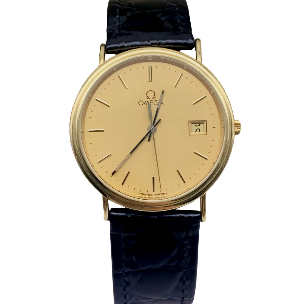 95新 Omega/欧米茄 32.5盘 欧米茄纯金表 18K金名表石英女士腕表