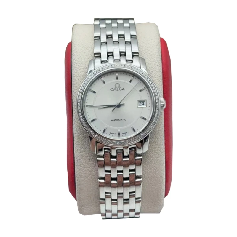 95新 Omega/欧米茄 27mm 欧米茄 碟飞后镶钻自动机械女士腕表