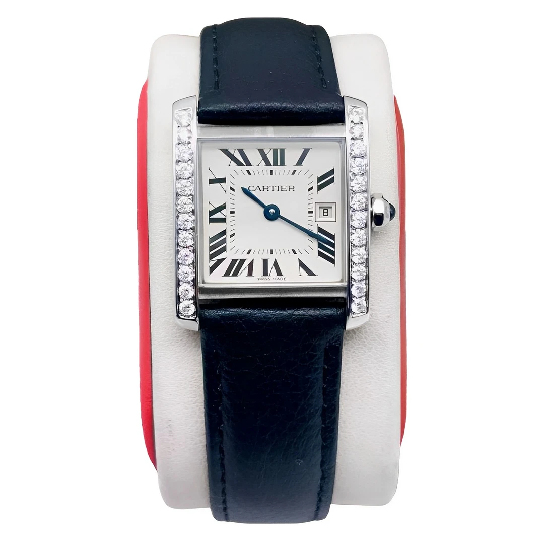 95新 Cartier/卡地亚 25*30mm 卡地亚坦克时尚后镶钻石英女士腕表