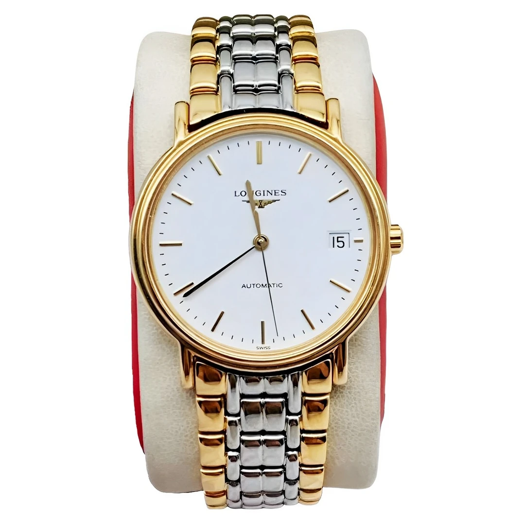 95新 Longines/浪琴 34盘 浪琴 三针带历 经典 自动机械 男女腕表