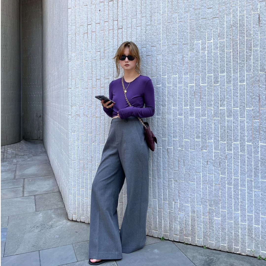 YOON深圳原【青城灰】高级感直筒裤～【WT24-C605 】