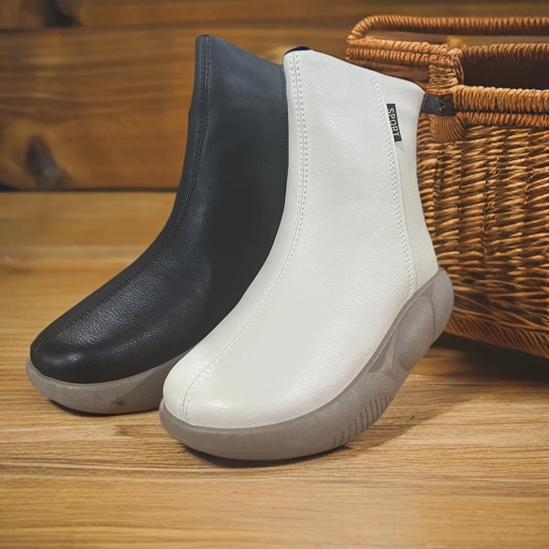 Ou Shi Yuan/欧诗媛女士【加绒】英伦风经典百搭摇摇底马丁靴5007