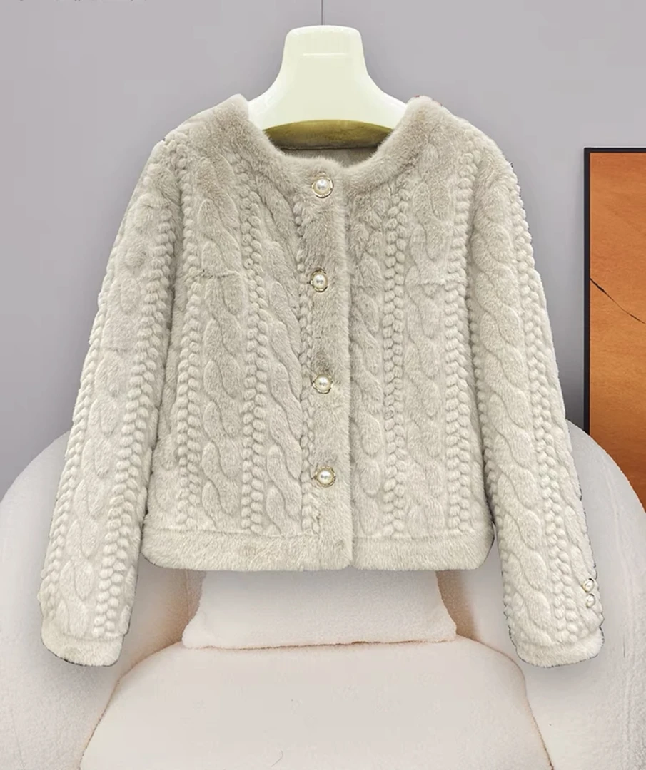 2025秋冬高档新款毛毛时尚轻奢外套短款毛毛外套小香风名媛百搭