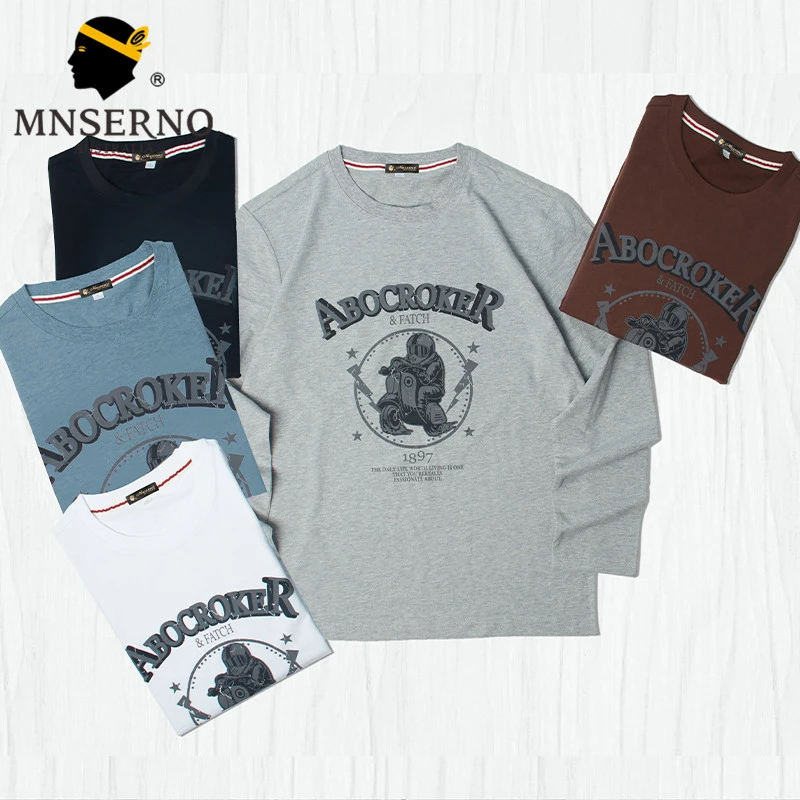 曼西尔奴男士美式纯棉潮流休闲可外穿可打底长袖T恤AF121141