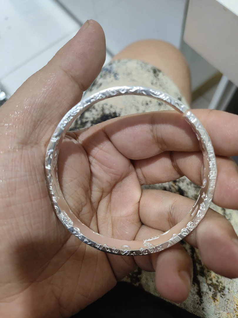 足银手镯 足银999.9手镯吉言开口手镯