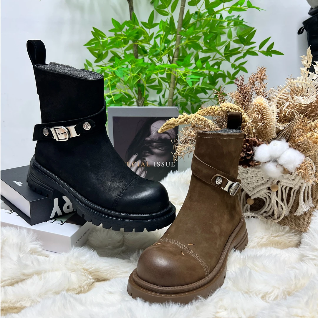 超哥家【婉秋】2025秋冬季爆款百搭时尚气质短靴63221-3