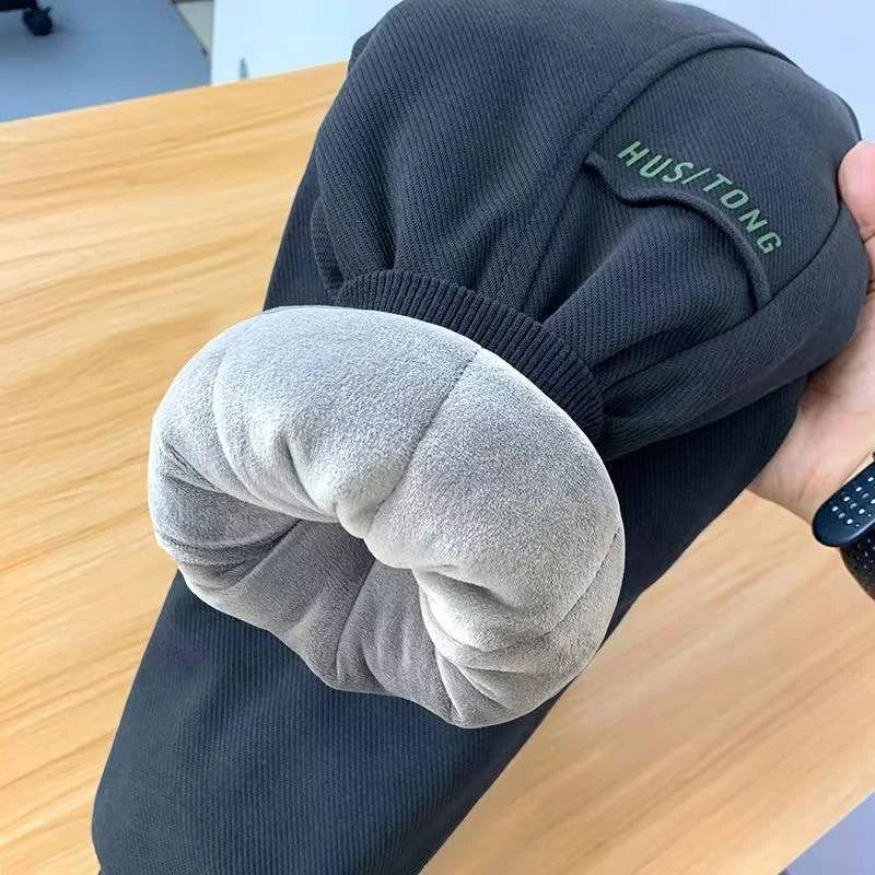 男童裤子深灰色一条过冬加绒加厚款宝宝儿童冬季2022新款夹棉棉裤