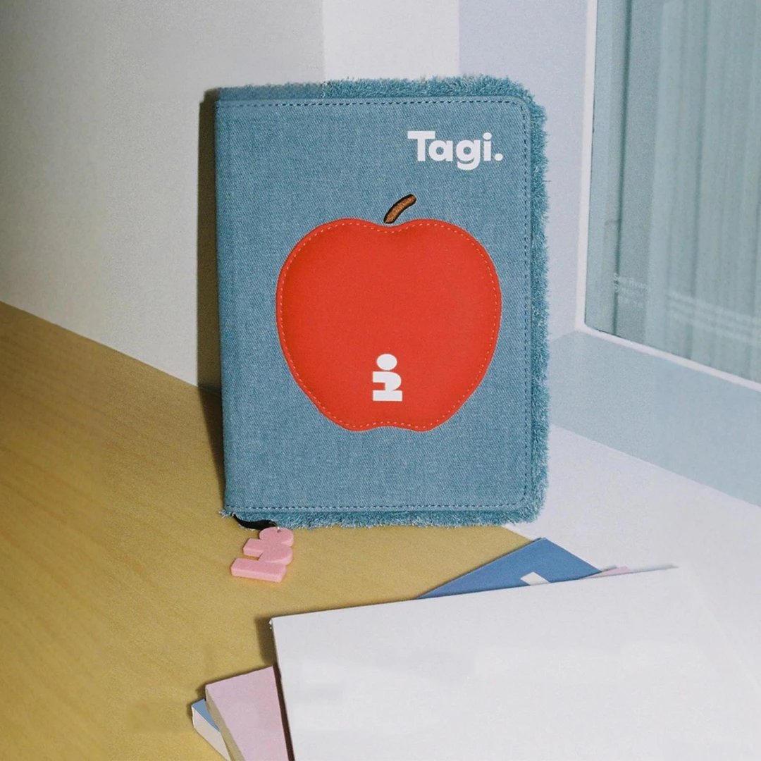 Tagi.《想象苹果》鼓鼓想象牛仔流苏可爱记事本可替换笔记本