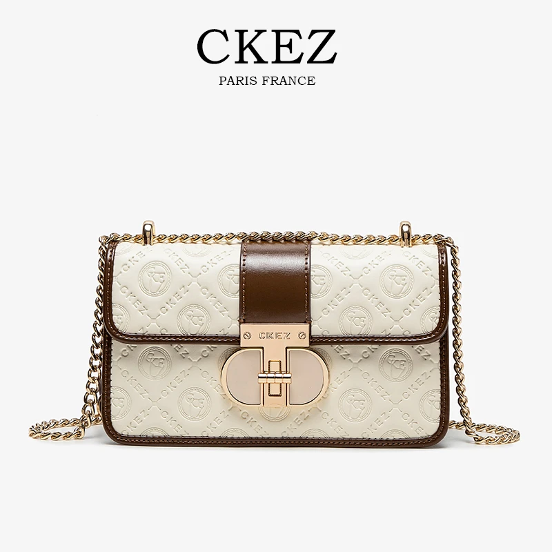 CKEZ/新款上新 女士百搭时尚气质小众 经典压花手提斜挎包