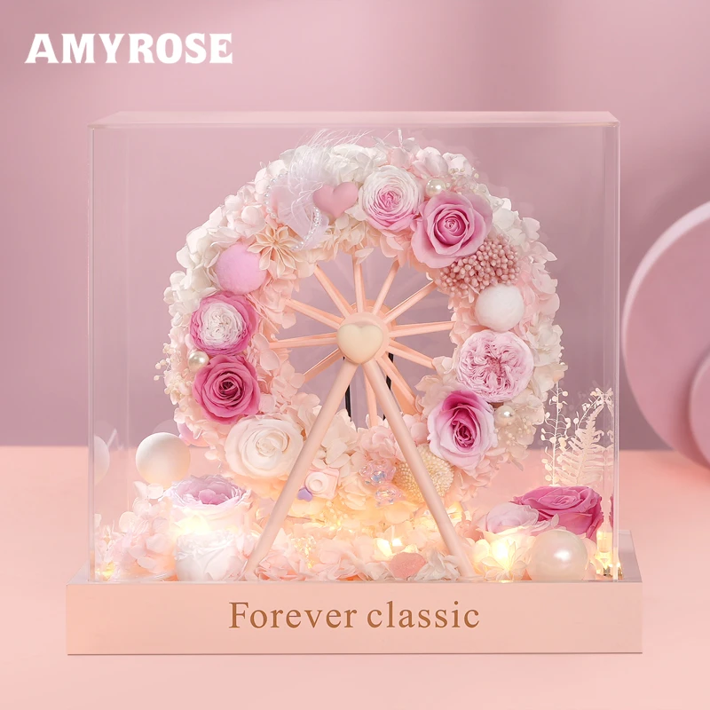 永生花玫瑰花摩天轮七夕情人节生日礼物结婚送女友闺蜜老婆表白