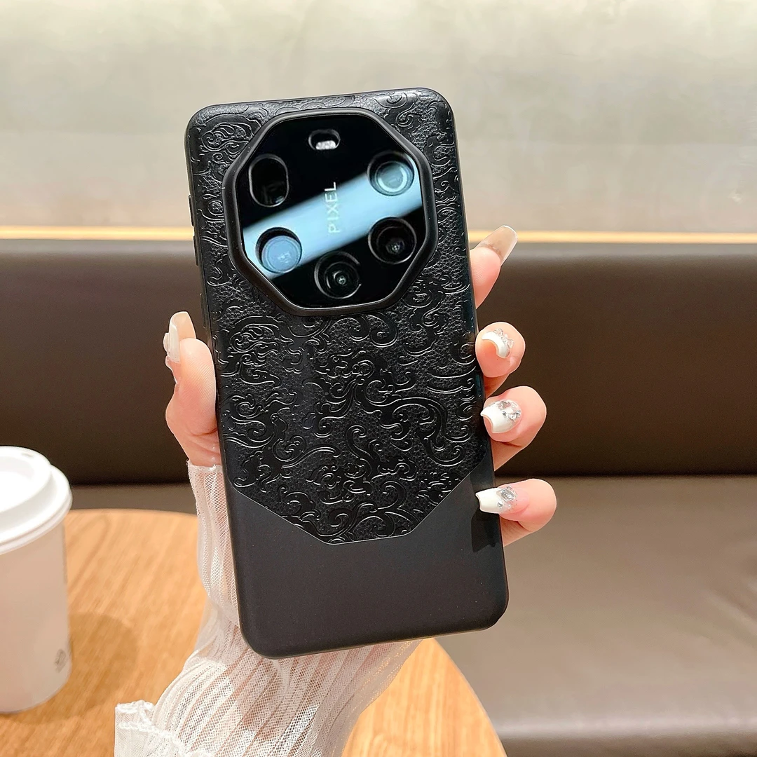 适用于【华为mate40RS】国风浮雕龙纹精孔全包防摔手机壳