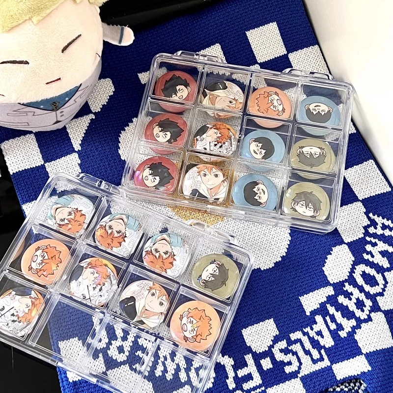 纽扣mini吧唧收纳盒透明饰品收纳盒防尘分格25mm徽章谷子多格精致