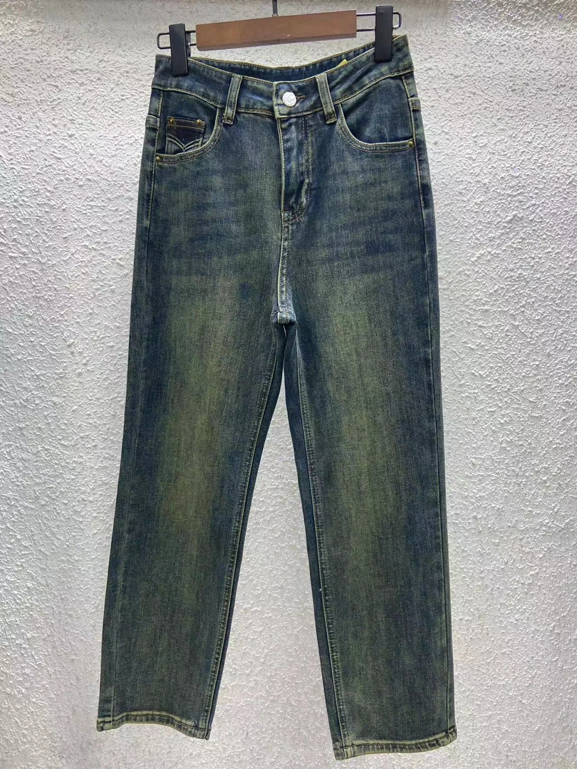 女牛仔显瘦烟管裤高弹直筒牛仔裤9788百搭高腰直筒裤