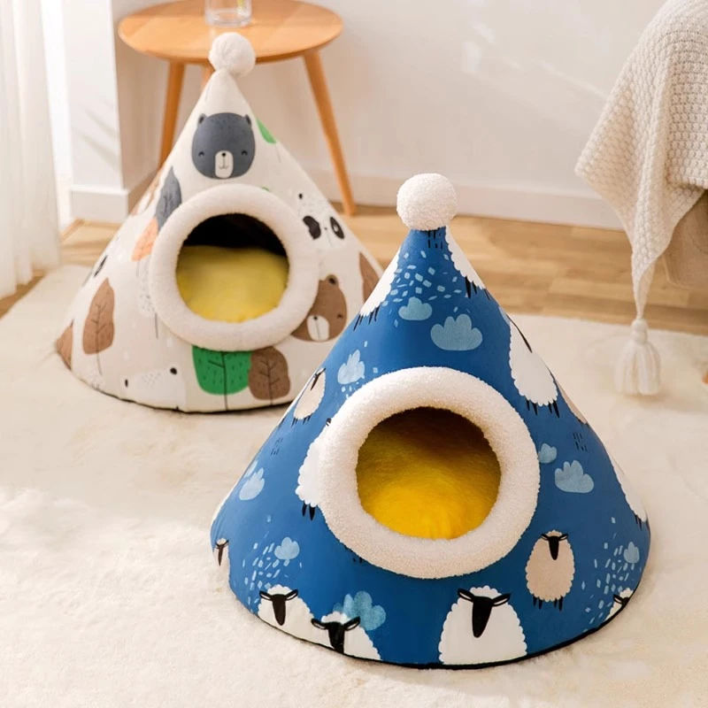 [达人]猫窝四季通用蒙古包半封闭式冬季小狗窝冬天保暖猫咪窝7676
