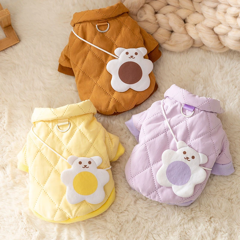 秋冬季狗狗小熊挎包牵引棉衣保暖猫猫狗狗衣服2267