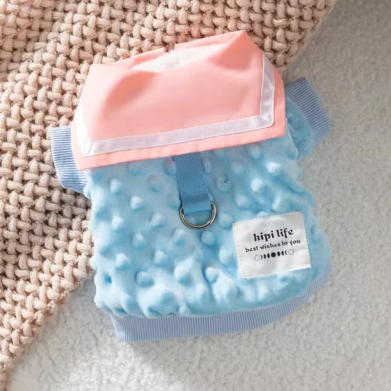 小狗狗衣服秋装比熊雪纳瑞小型犬冬款宠物秋冬季翻领牵引棉衣1256