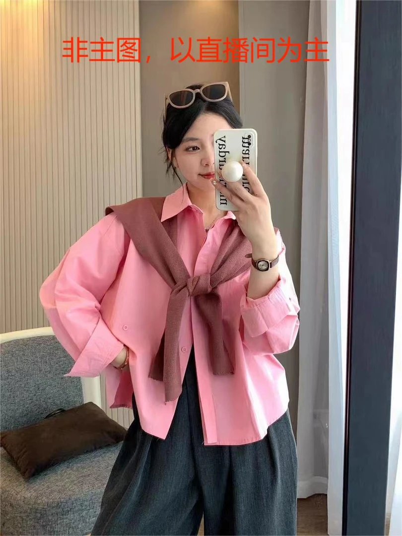 0-99衬衫上衣衬衣长袖时尚百搭假两件韩版衬衫设计感长袖时尚百搭