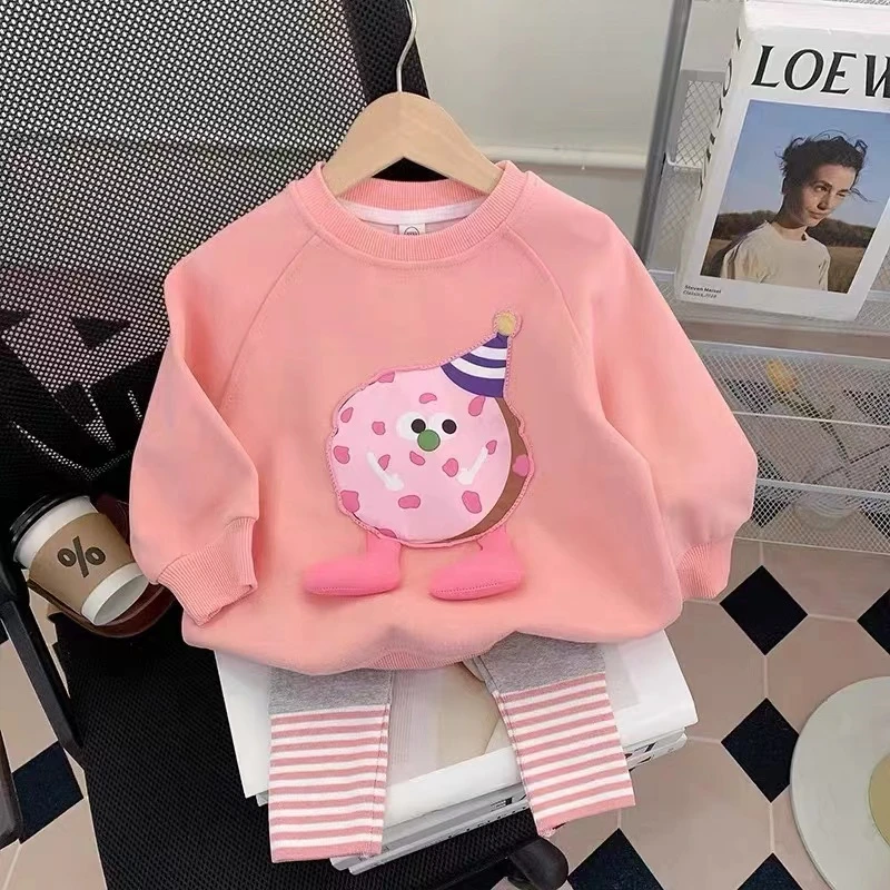 【现货】女童卫衣套装2024秋冬女宝宽松上衣打底裤潮