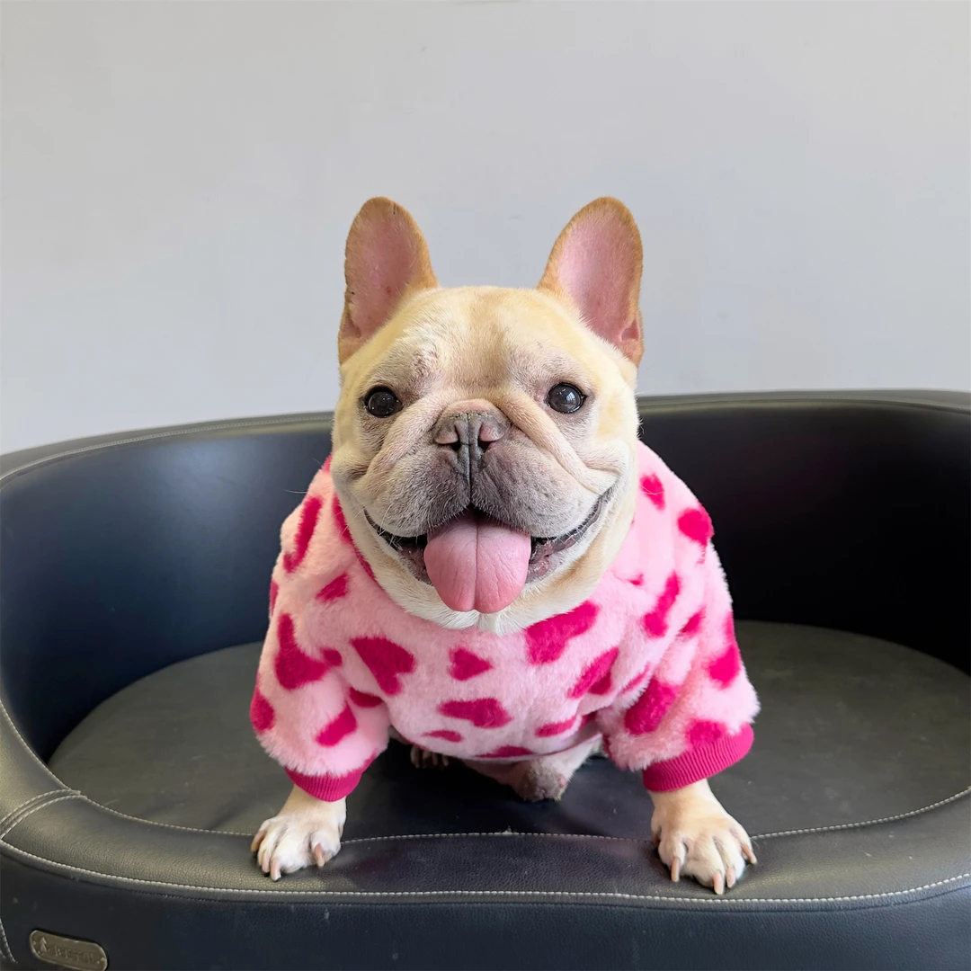 秋冬宠物狗狗毛绒睡衣 法斗英斗八巴哥胖狗衣服 泰迪柯基柴犬棉衣