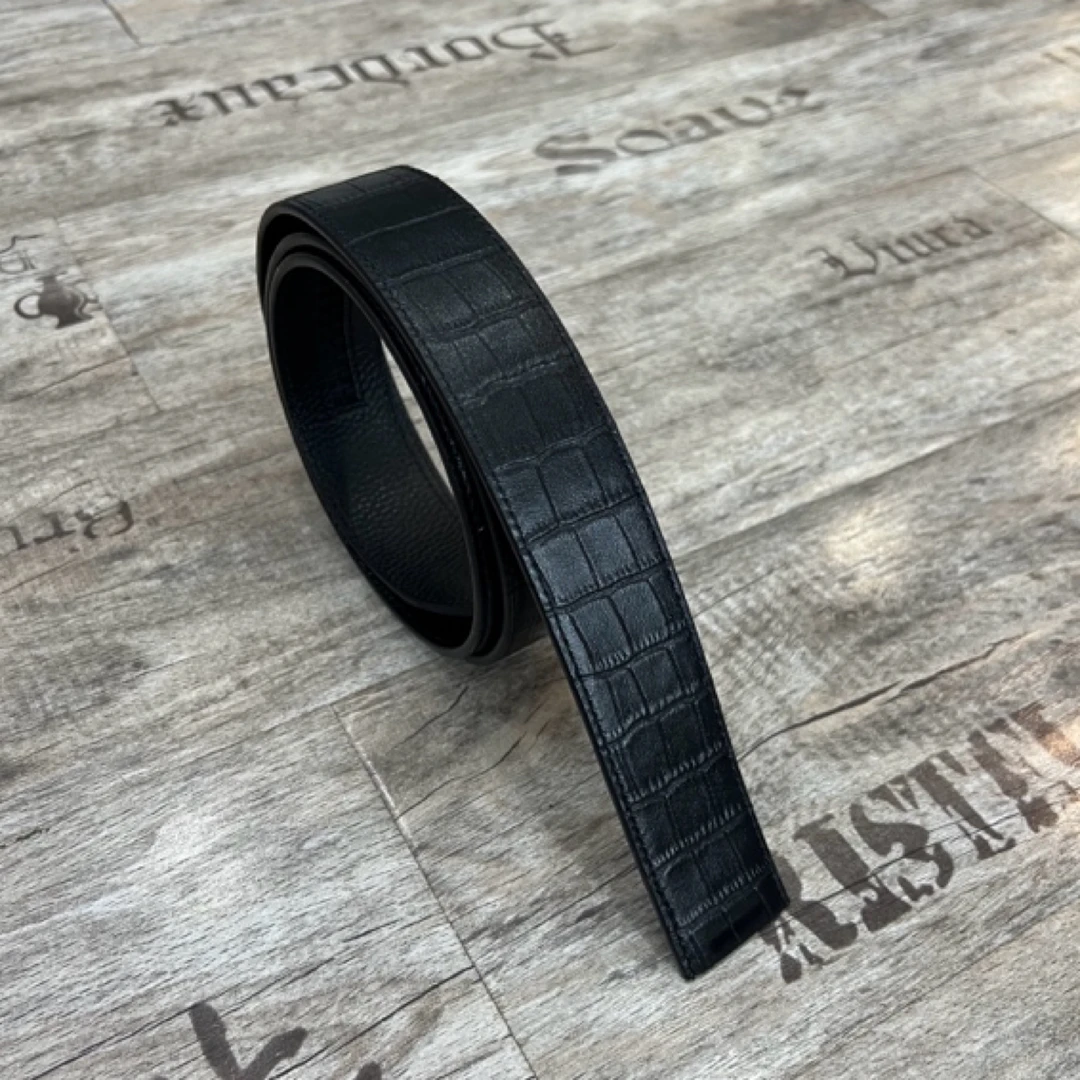 库奇世家男士真皮皮带带身时尚商务休闲头层牛皮腰带带身黑色新款