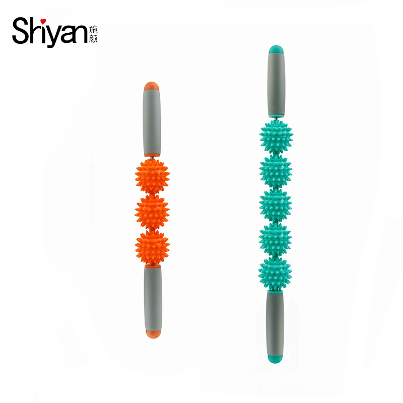 施颜瑜伽肌肉放松按摩棒滚轴狼牙瑜伽刺球齿轮棒筋膜棒瘦腿健身棒