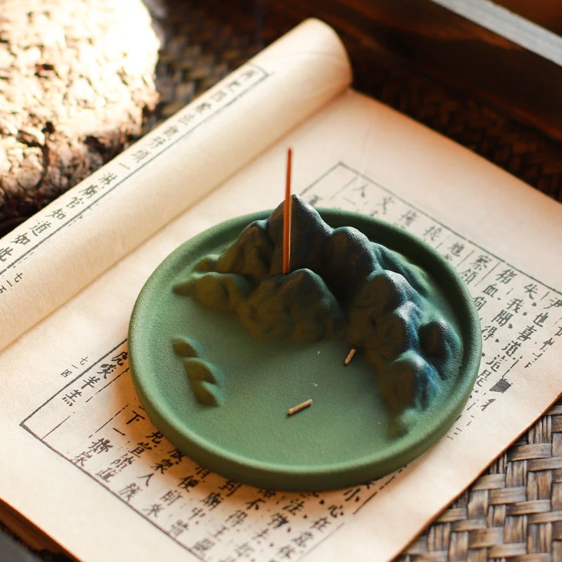 江山香插香座家用茶宠茶台摆件禅意线香插盘香沉檀香创意香炉熏香
