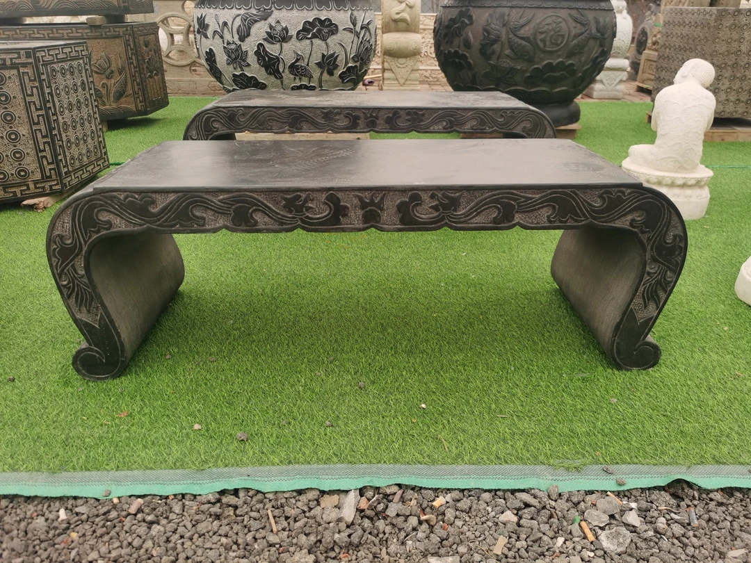 青石整石整雕的琴桌供桌条案石桌长120宽40高40厘米