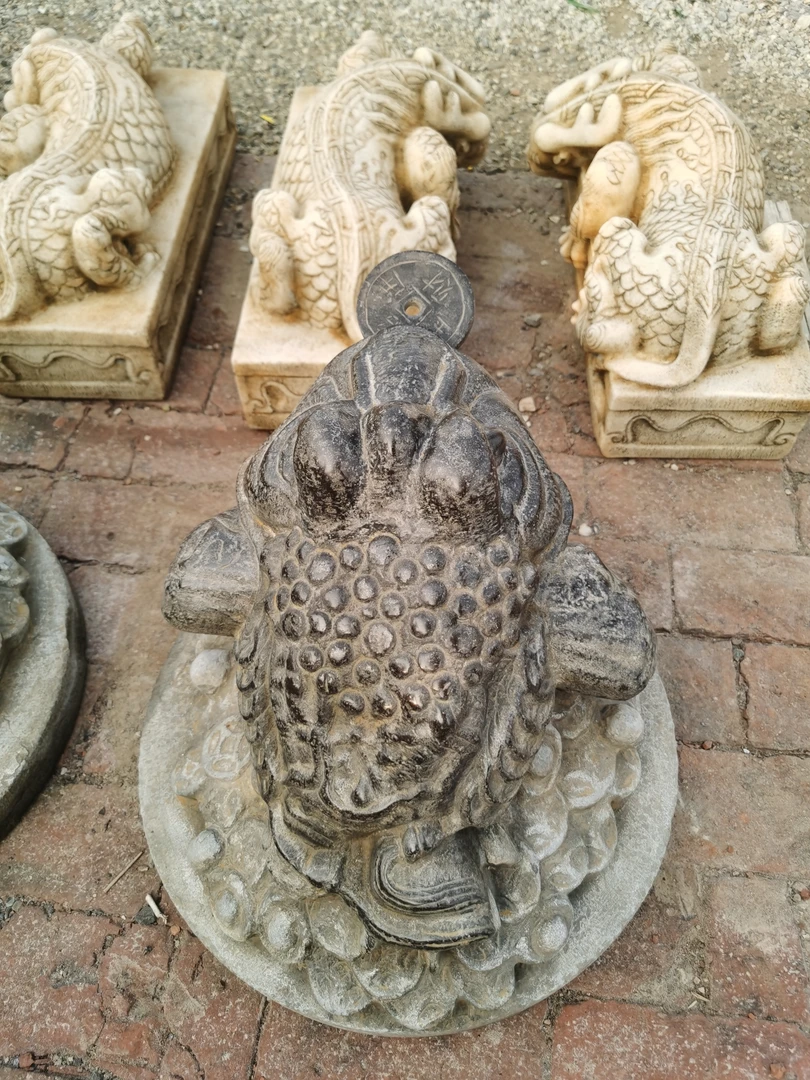 青石雕刻金蟾石雕摆件高40直径50厘米复古书房茶室创意