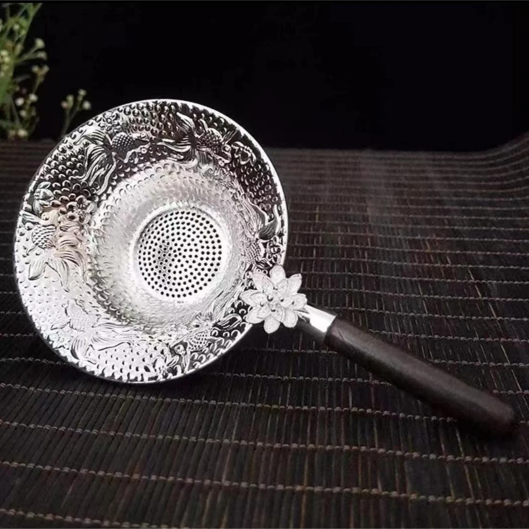 黑檀茶漏创意茶叶过滤器茶具复古家用滤网